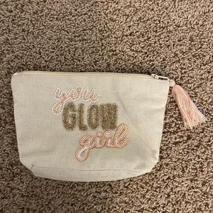 “you glow girl” cosmetics bag